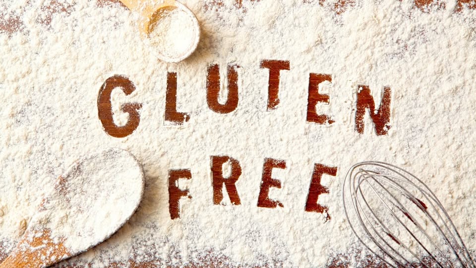 words gluten free written in flour