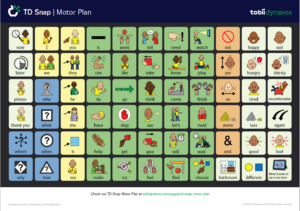 Communication Board with icons of basic words