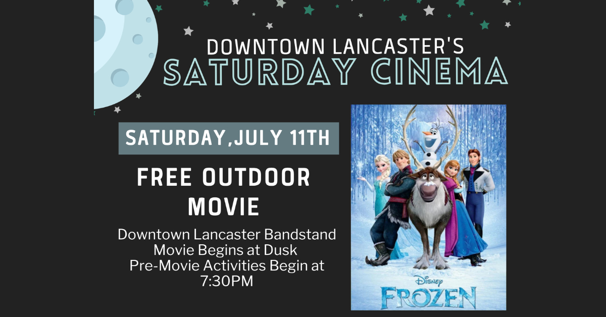 Poster for Saturday Night Cinema. Poster shows the movie is Disney's Frozen.