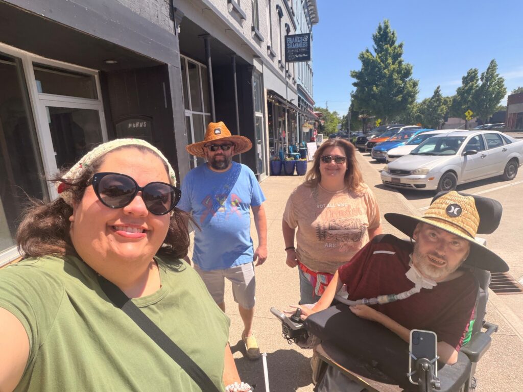 Michael adventuring with friends. 